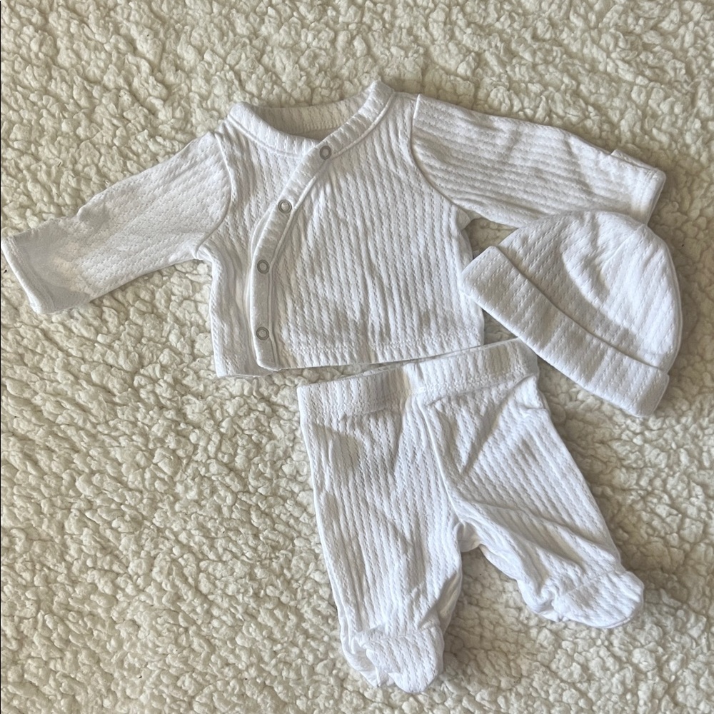Gerber White Ribbed Kids Matching Set